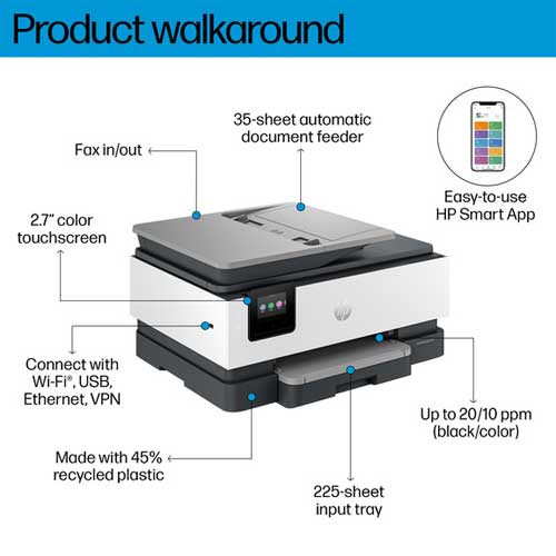 HP OfficeJet Pro 8123 All-in-One Yazıcı (405W0C) Temel Özellikler