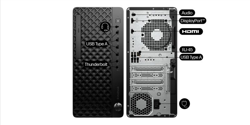 HP EliteDesk 8 Tower G1i Desktop AI PC Bağlantı Noktaları